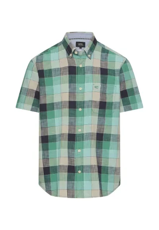 camel active - Karohemd aus reiner Baumwolle lagoon green - Gr. - L