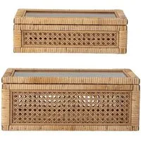 Bloomingville Aufbewahrungsbox Lally (2er Set, 1 St., Schachteln), Rattan Natur Dekobox Aufbewahrung