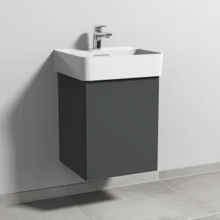 Sanipa 3way Waschtischunterbau zu Laufen VAL Waschtisch mit 1 Tür, Anthrazit-Matt SM82022