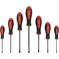 Weber GmbH Schraubendreher Schraubenzieher Set 7-teilig, (7 St), 4x SL. 3x PH, magnetische Klingenspitze
