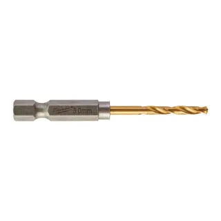 Milwaukee Metallbohrer SHOCKWAVE HSS-G TiN 3,0mm - 10 Stück - 4932478176