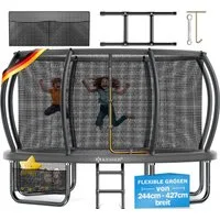 KESSER Gartentrampolin Trampolin Outdoor GS-geprüft Ø 305cm für Kinder & Erwachsene bis 150kg, Ø 305 cm, inklusive Sicherheitsnetz, Tasche, Leiter, Randabdeckung & Netzstangen