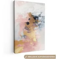 OneMillionCanvasses® Leinwandbild Abstrakt - Pastellfarben - Gold - Modern - Ästhetisch, Fotodruck (1 St), Leinwand Canvas Wandbild, Wanddekoration 20x30 cm
