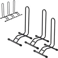 TLGREEN Fahrradständer Boden,Abnehmbar Bodenständer Fahrräder, (3-St., Reifenbreite bis 80 mm, Freistehend Fahrradhalter), Radständer für Mountainbike Rennrad MTB,Stabil,Schwarz