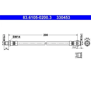 ATE Bremsschlauch hinten Audi A4 Avant B5 1.6-2.8 L