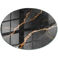 Tulup Tischplatte Tisch Glasplatte Ersatz Marmormuster mit Adern Glas Tischplatte