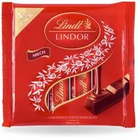 LINDT Schokolade, Lindt Lindor Stick Multipack Milch mit zartschmelzender Füllung 100g