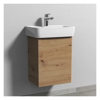 Sanipa 3way Waschtischunterbau zu Geberit Renova Plan Waschtisch mit 1 Tür, Eiche Natural-Touch SM87185