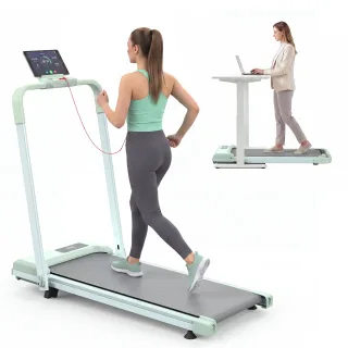 [EU Direct] Bominfit Q29-1B 2 in 1 Folding Treadmill, 12km/h Top Speed, 10% Incline, 120KG Load Multi-color & Portable f