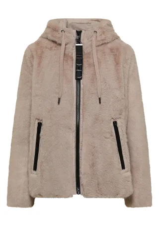 CECIL - Fake Fur Jacke mit Softshelldetails powder beige - Gr. - M