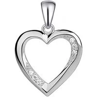 Goldene Hufeisen Herzanhänger Herz Anhänger 925 Sterling Silber mit Zirkonia Kristall Kettenanhänger (1 Stück, inkl. Geschenkbox), Rhodiniert