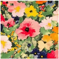 SCHÖNER LEBEN. Stoff Viskose Stoff Blüten grün pink 140 cm, allergikergeeignet