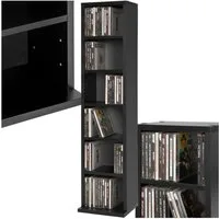 tectake CD-Regal Standregal Medienregal in Holzoptik 90x21x20cm, Sammlerset 1-tlg., höhenverstellbare und herausnehmbare Zwischenböden