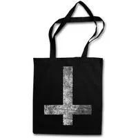 Urban Backwoods Beuteltasche St. Peter's Cross Stofftasche Petrine Kreuz Latin Christian Anti (1-tlg), Teufel Satanism Satanismus Pentacle