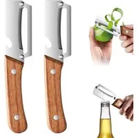AFKSMILE Sparschäler 2 Stück Multifunktions-Gemüseschäle, holzschäler aus Edelstahl, (2-tlg), Gemüseschäler und Flaschenöffner für Obst, Gemüse & Fleischscheiben