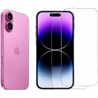 CLM-Tech Displayschutzglas 2x für iPhone 16 Plus 6,7 Zoll, Panzerglas Folie - Anti-Fingerabdruck und kratzfest -, 2 Stück, Kristallklar