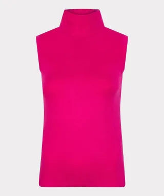 Esqualo - Ärmelloser Strickpullover pink - Gr. - XS