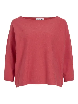 VILA - VIMALU BOATNECK 3/4 SLEEVE KNIT TOP-NOOS - Gr. - S