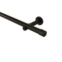 iso-design Gardinenstange 20 mm Schwarz oder Weiss Endstück Kappe Wand- oder Deckenmontage, Ø 20 mm, 1-läufig, Fixmaß, verschraubt, Metall, Gardinenstange aus Aluminium