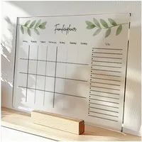 MeinBaby123® Tischkalender Acrylglas Wochenplaner abwischbar, Wochenplan, wiederverwendbar, Familienplaner, Notizen, To Dos, Terminkalender, Wandkalender