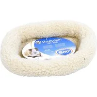 DUVO+ Tierbett Bett oval Schafsfell braun für Katzen