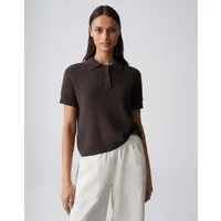 OPUS Kurzarmpullover Puso resort aus Strick mit festem Griff Der Überschnittene Arm sorgt für eine relaxte Silhouette