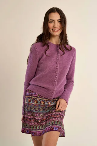 molly bracken - Strickjacke mit Knopfleiste violet - Gr. - S