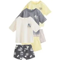 Next T-Shirt & Shorts 6-teiliges Baby-Set, Oberteile und Shorts (6-tlg)