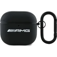 Mercedes Benz AMG Kopfhörer-Schutzhülle Hülle Case AirPods 4 Echtleder schwarz, Kantenschutz