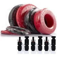XERSEK Solarkabel 4mm² 6mm² 10mm² Verbindungskabel mit Solarstecker Solarkabel, 1500V IP67 Wasserdichte PV-Kabel, (2500 cm)
