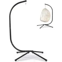 LALAHO Hängemattengestell Hängestuhlgestell bis 150kg mit Eisenringen, 104 x 125 x 195 cm, Hängesesselrahmen für Indoor Outdoor Balkon