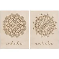 JUSTGOODMOOD Poster Poster Yoga Einatmen Ausatmen Mandala Wand Deko Print ohne Rahmen, B exhale