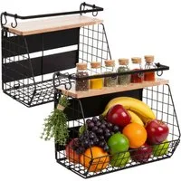 relaxdays Obstschale Obstkorb Wandregal magnetisch 2er Set, Eisen, (2-tlg), B