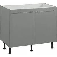 OPTIFIT Spülenschrank Bern 100 cm breit, mit 2 Türen, höhenverstellbare Füße, mit Metallgriffen