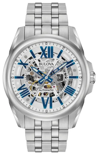 Bulova Classic Automatic Silber Herren Armbanduhr 96A187