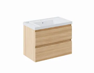Cosmic Bbest Unterschrank 2 Schubladen mit Teckstone-Waschbecken , Eiche Natur, WJB010P2801194 WJB010P2801194
