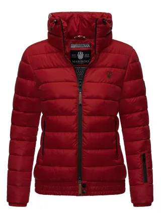 Marikoo Damen Steppjacke Poisen mit hohem Kragen & Teddyfleece-Taschen