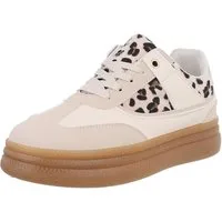 Ital-Design Damen Low-Top Freizeit Sneaker (88828166) Keilabsatz/Wedge Sneakers Low in Beige
