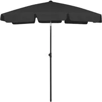 vidaXL Sonnenschirm Strandschirm Schwarz 180x120 cm
