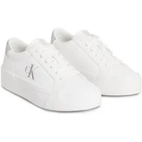 Calvin Klein Jeans VULC FLATF LTH SILVER LOGO TAG Plateausneaker Halbschuh, Schnürschuh, Freizeitsneaker mit Logoschriftzug