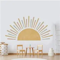 Montegoni Wandtattoo Kinder Boho Sonne Wandsticker (Wandaufkleber Boho Dekor Kinderzimmer), Wanddeko für Mädchenzimmer, Babyzimmer