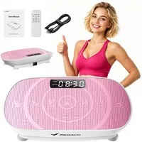 MERACH Vibrationsplatte Mini-Vibrationsplattform mit LED-Display, 100 W, 10 Intensitätsstufen, mit Fernbedienung, für Ganzkörpertraining zu Hause, bis 150 kg