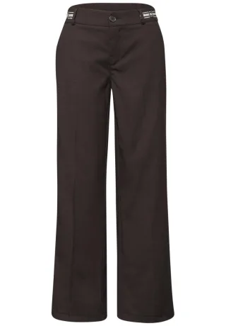 Street One - Straight Leg Hose mit Gürteldetails braun - Gr. - 30