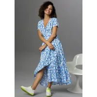 Aniston CASUAL Wickelkleid mit graphischen Blätterdruck