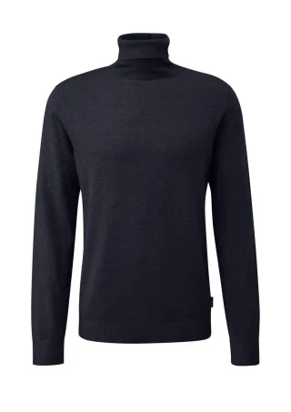 Q/S designed by - Rollkragen-Strickpullover blau - Gr. - S