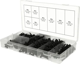 KS Tools Sortiment Linsenkopf-Blechschrauben, M2,5-M3, 750-tlg - 970.0800