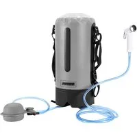 Clanmacy Gartendusche 12L Campingdusche, Tragbare Gartendusche mit Pumpe, Grau