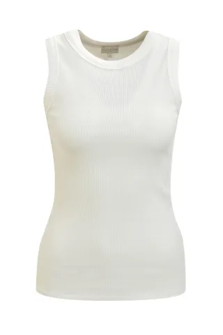 Milano Italy - round neck sleeveless top offwhite - Gr. - XXL