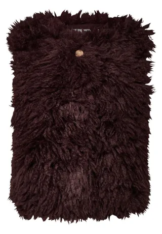 Street One - Fake Fur Weste braun/rot - Gr. - 34