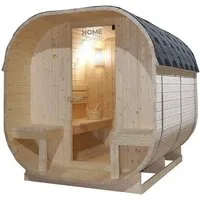 HOME DELUXE Sauna Outdoor Sauna CUBE - Größenauswahl, BxTxH: 220 x 194 x 185 cm, 38,00 mm, (inkl. 8 kW Saunaofen & Saunazubehör) Saunahaus aus Fichtenholz I Gartensauna